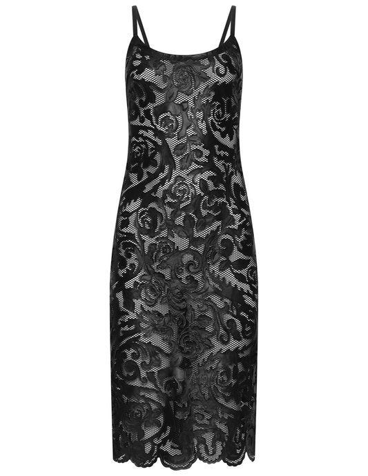 PRE-ORDER-L'AGENCE Kazuko Laser-Cut Vegan Leather Midi Dress in Black