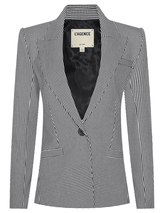 PRE-ORDER-L'AGENCE Blanche Single Breasted Blazer in Houndstooth