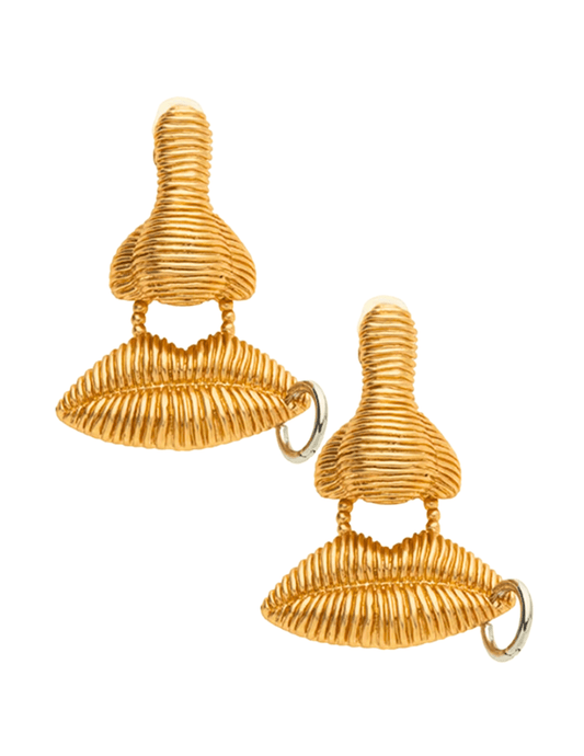 Fleur de Camélia - Fleur de Camélia Nose Pierced Mouth Statement Earrings - Buy Online