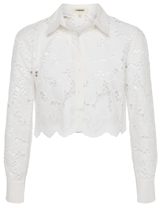 L'Agence Seychelle Lace Cropped Blouse
