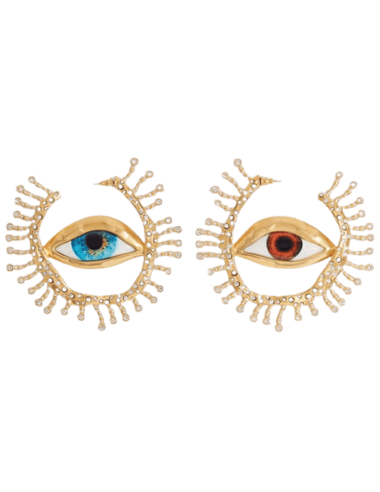 MAISON VERROU Surrealist Eye Hoop Earrings
