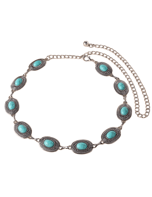 Austin Blaze - Austin Blaze Turquoise Concho Coin Chain Belt - Buy Online