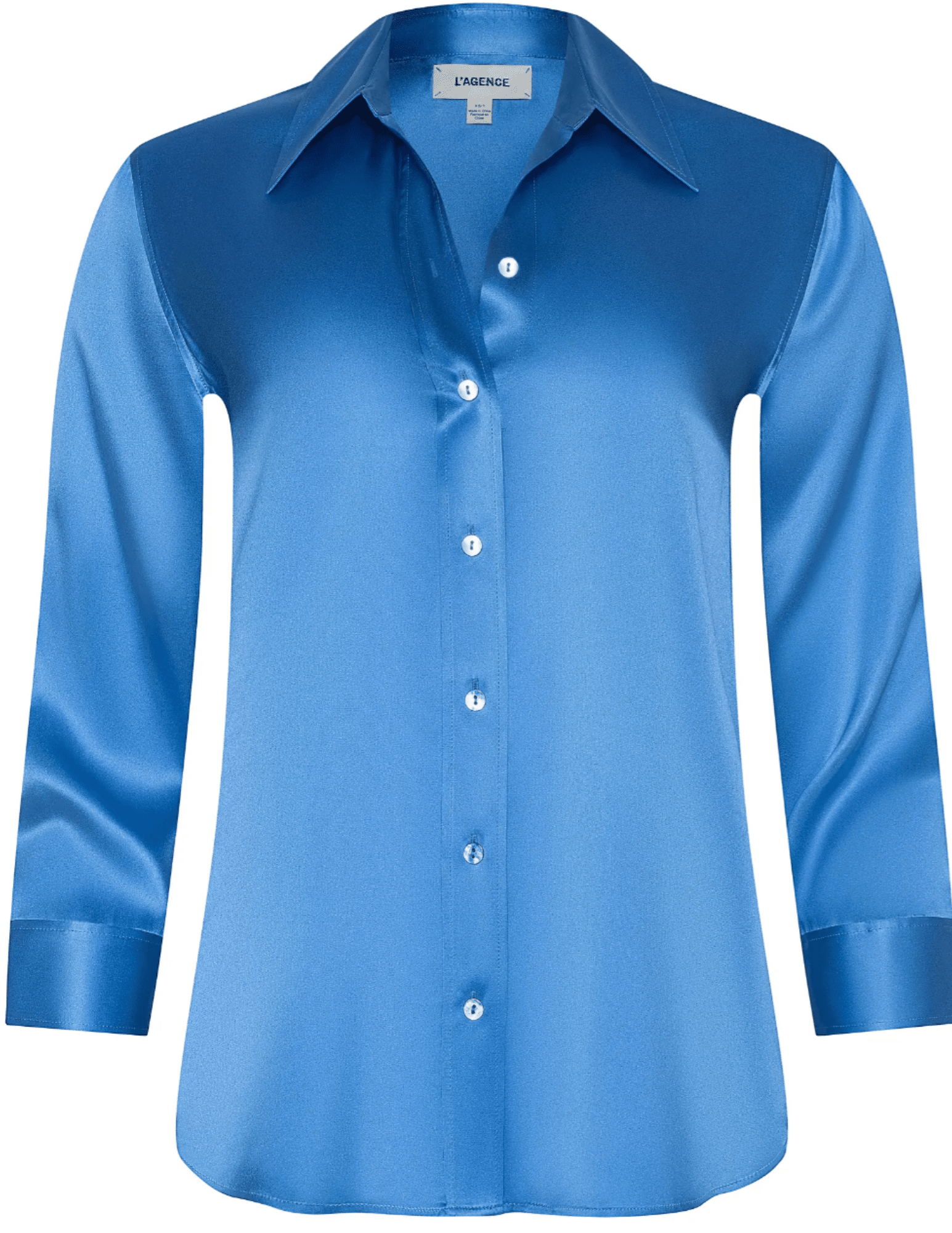 L'Agence - L'AGENCE Dani Three Quarter Sleeve Blouse in Regatta Blue - Buy Online