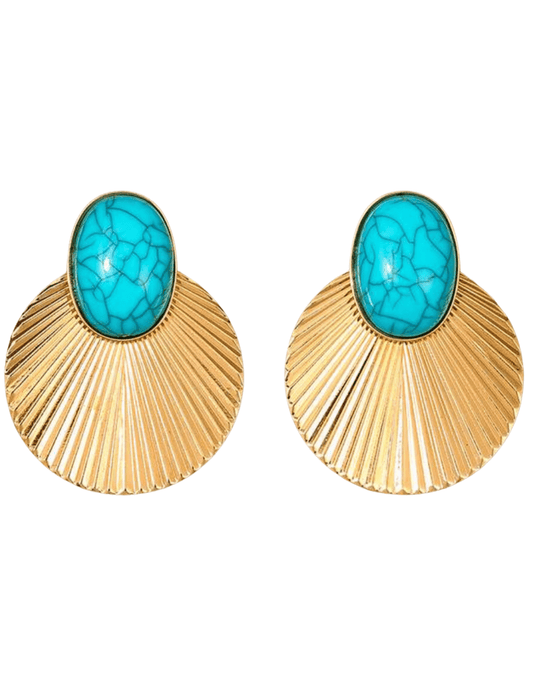 Austin Blaze - Austin Blaze Large Turquoise Burst Stud Earring - Buy Online