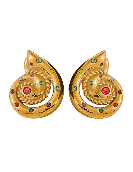 St. Barths La Robe - St. Barths La Robe Rhinestone Spiral Earring - Buy Online