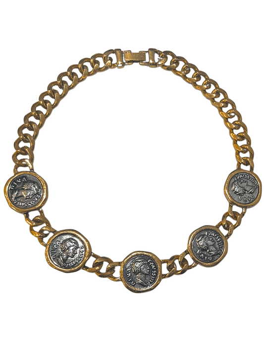 Fleur de Camélia - Fleur de Camélia Vintage Coin Chain Collar Necklace - Buy Online