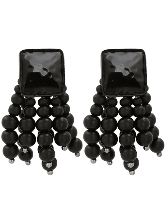 Steven Dann - Steven Dann Hammered Metal Beaded Tassel Earrings - Buy Online