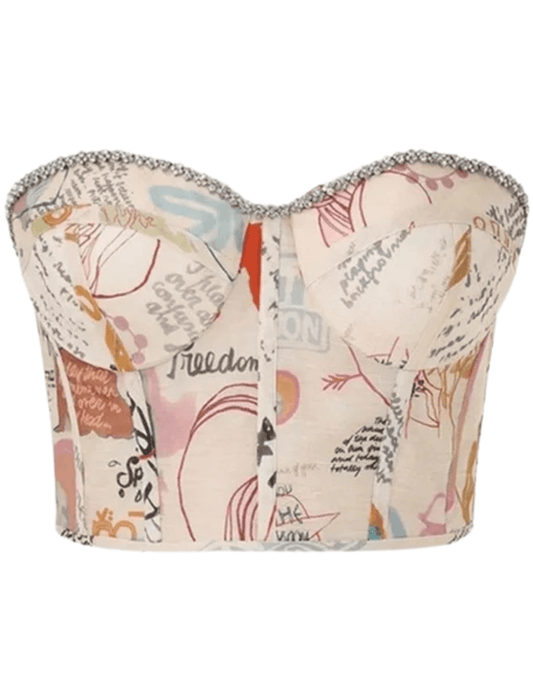 Zimmermann Crush Paneled Linen-silk Corset Top-SALE