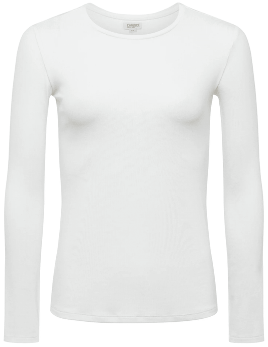 L'Agence - L'Agence Tess Micro Modal Crew Neck Long Sleeve Tee - Buy Online