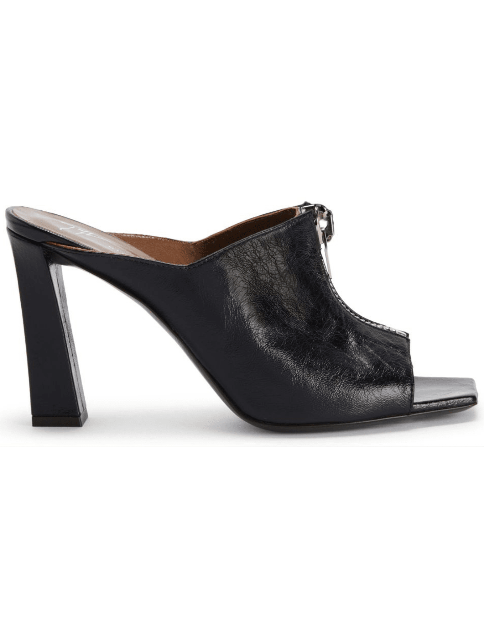 Giuseppe Zanotti Oraine Leather Zipper Mule Heel Giuseppe Zanotti Oraine Leather Zipper Mule Heel
