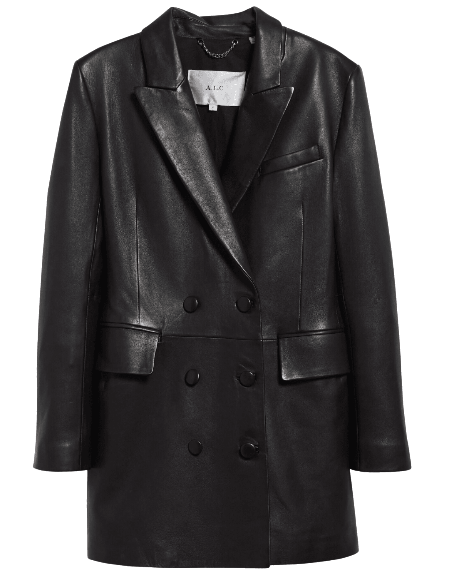 ジャケット・アウター LEATHER COMBINATION DOUBLE LAPEL COAT A.L.C. Declan Leather Blazer Mini Dress | Steven Dann