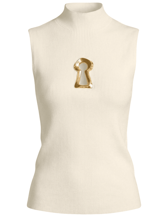 MAISON VERROU - MAISON VERROU Yazmin Keyhole Knit Tank in Ivory - Buy Online