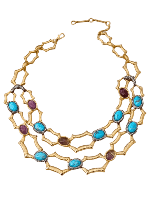 Fleur de Camélia - Fleur de Camélia Gemstone Collar Necklace - Buy Online