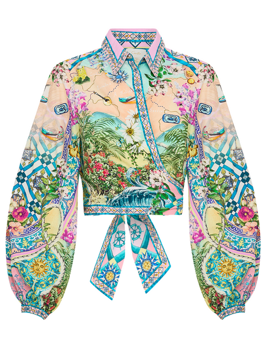 Camilla - Camilla Cropped Wrap Shirt - Buy Online