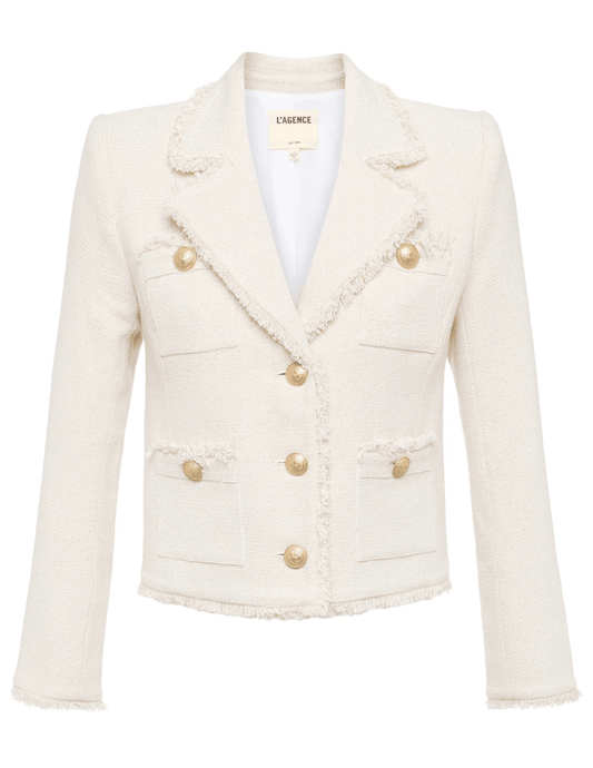 L'Agence - L'Agence Sylvia Collared Fringe Hem Jacket - Buy Online