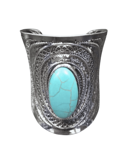 Austin Blaze - Austin Blaze Turquoise Etched Wide Cuff Bracelet - Buy Online