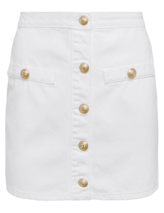 L'Agence Kris Button Front Denim Mini Skirt