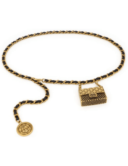 Fleur de Camélia - Fleur de Camélia Leather Nano Bag Chain Belt - Buy Online