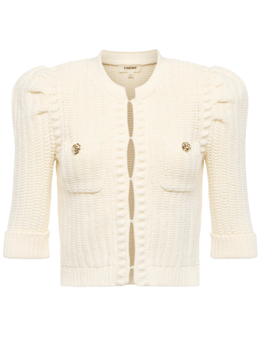 L'Agence - L'Agence Delilah Cropped Textured Cardigan - Buy Online