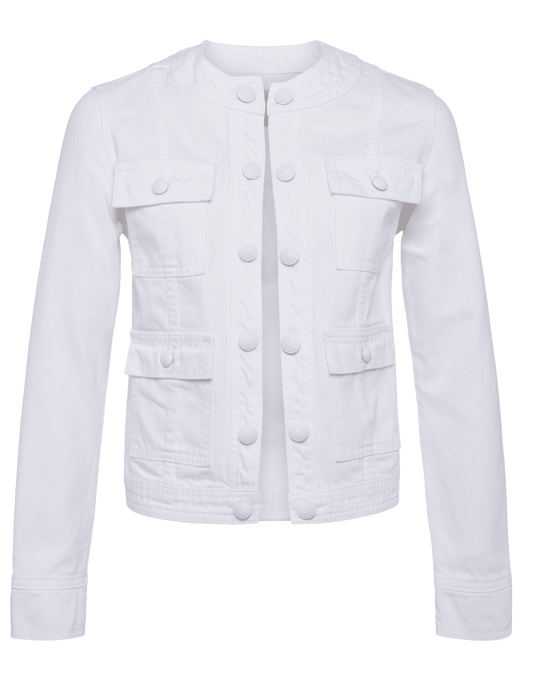 L'Agence - L’AGENCE Yari Collarless Jacket in White - Buy Online