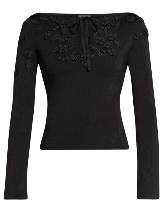 Cult Gaia - Cult Gaia Livie Crochet Flower Knit Top - Buy Online