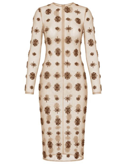L'Agence - L'AGENCE Bita Embellished Mesh Runway Midi Dress - Buy Online
