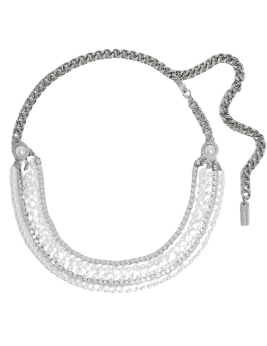 Retrofête - Retrofête Chloe Pearl Rhinestone Chain Belt - Buy Online