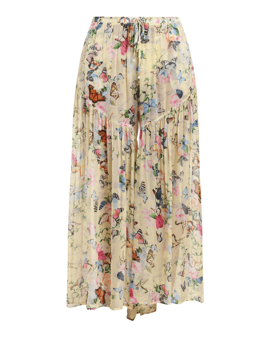 L'Agence - PRE-ORDER-L'Agence Sharon Cover-Up Pant In Pale Yellow Garden Butterflies - Buy Online