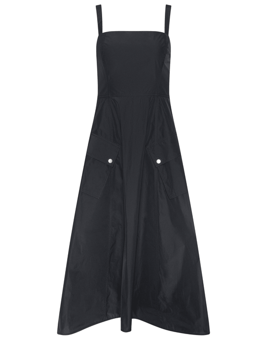 PRE-ORDER-L'AGENCE Ayela Midi Dress in Black