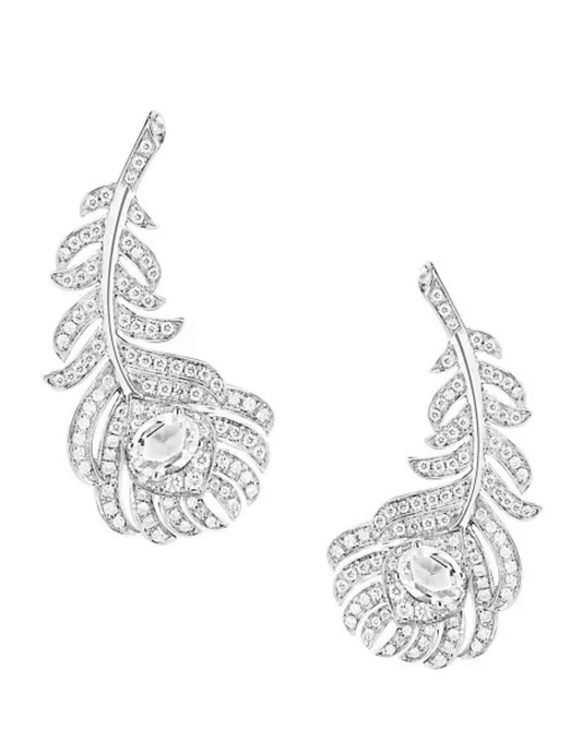 Austin Blaze - Austin Blaze Peacock Feather Ear Climber Earrings - Buy Online