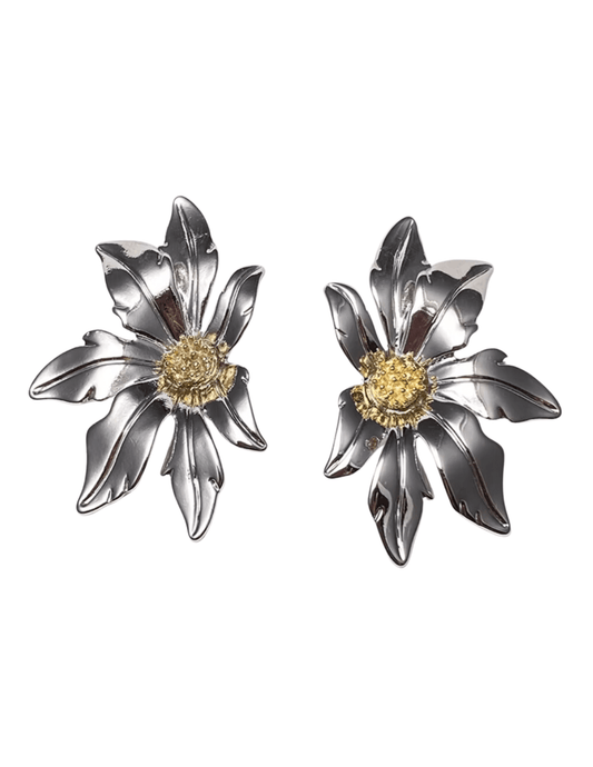 Fleur de Camélia - Fleur de Camélia Two Tone Flower Earring - Buy Online