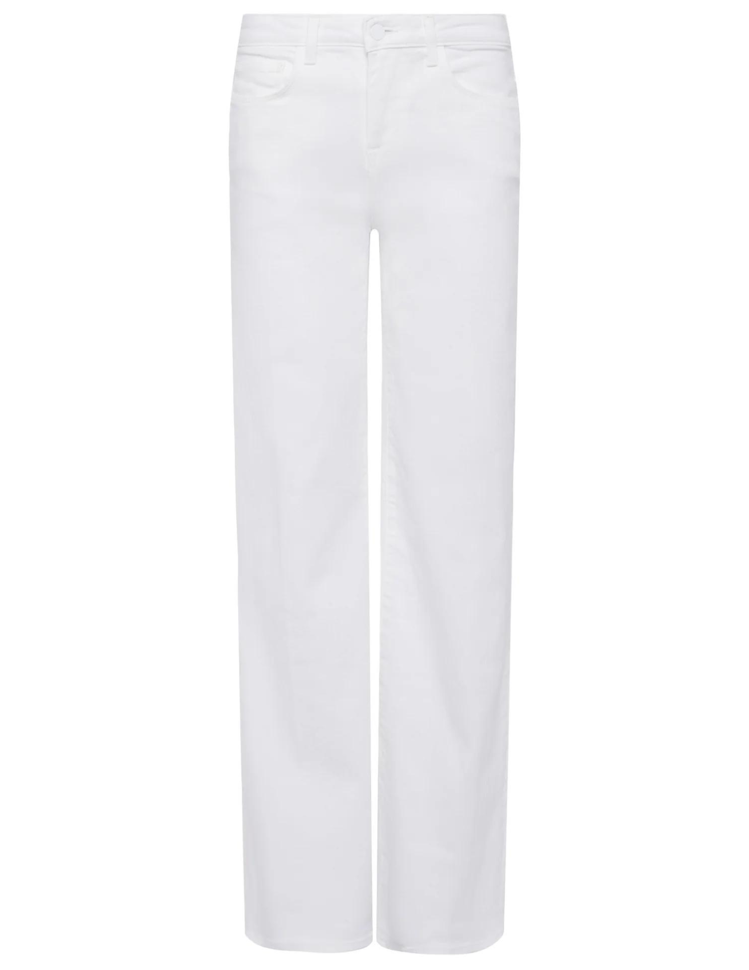 L'Agence - L'AGENCE Alicent High Rise Wide Leg Crop Jeans In Blanc - Buy Online