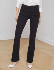 L'Agence - L’AGENCE Ruth High Rise Straight Jeans In Noir - Buy Online