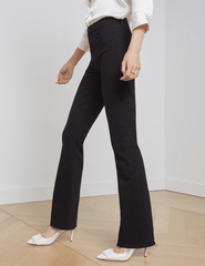 L'Agence - L’AGENCE Ruth High Rise Straight Jeans In Noir - Buy Online