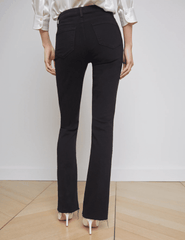 L'Agence - L’AGENCE Ruth High Rise Straight Jeans In Noir - Buy Online