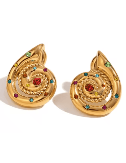St. Barths La Robe - St. Barths La Robe Rhinestone Spiral Earring - Buy Online