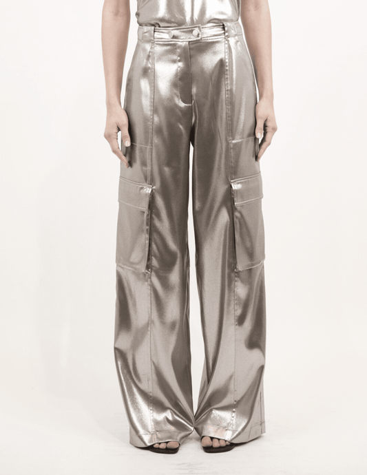 Simkhai - Simkhai Beatriz Metallic Satin Cargo Pant - Buy Online