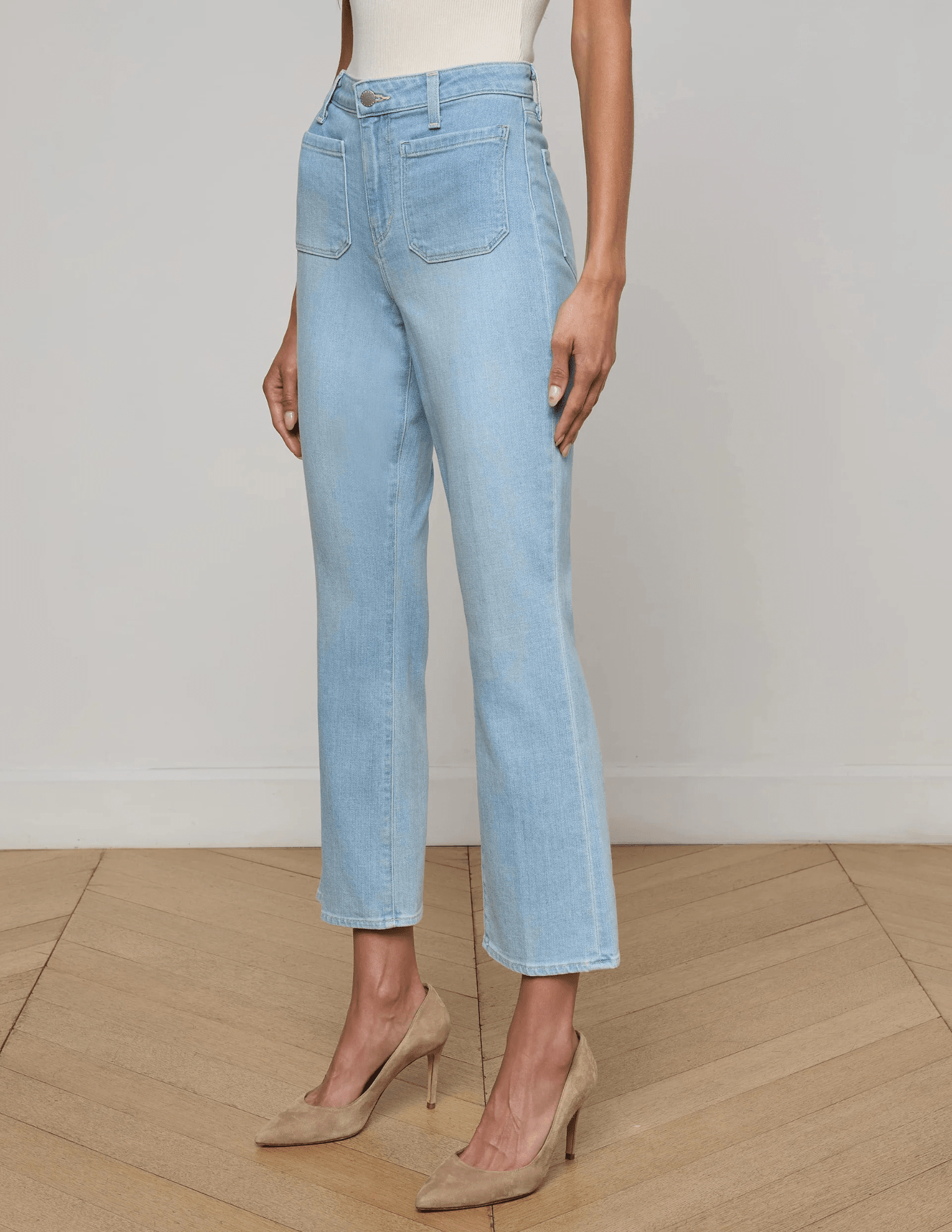 L'Agence - L'Agence Noya Cropped Slim Flare Jeans in Campos-SALE - Buy Online