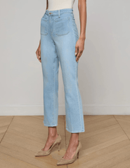 L'Agence - L'Agence Noya Cropped Slim Flare Jeans in Campos-SALE - Buy Online