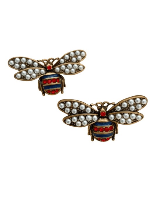 Fleur de Camélia - Fleur de Camélia Bee Pearl Wing Honeybee Earring - Buy Online