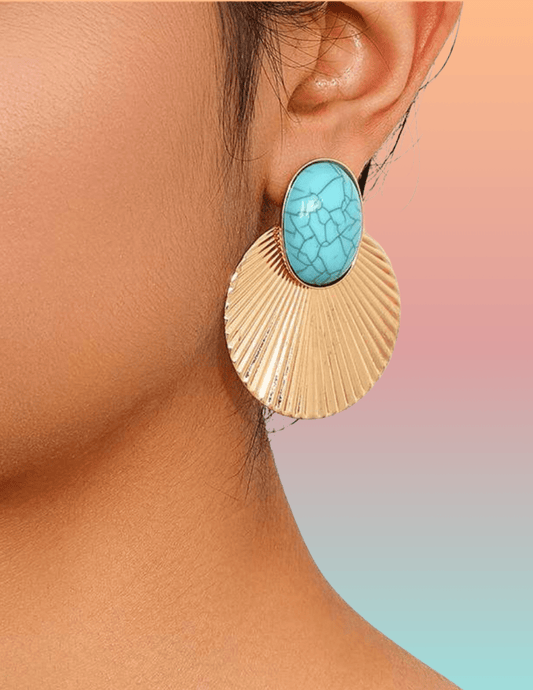 Austin Blaze - Austin Blaze Large Turquoise Burst Stud Earring - Buy Online
