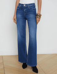 L'Agence - L’AGENCE Alicent High Rise Wide Leg Crop Jeans in Desoto - Buy Online