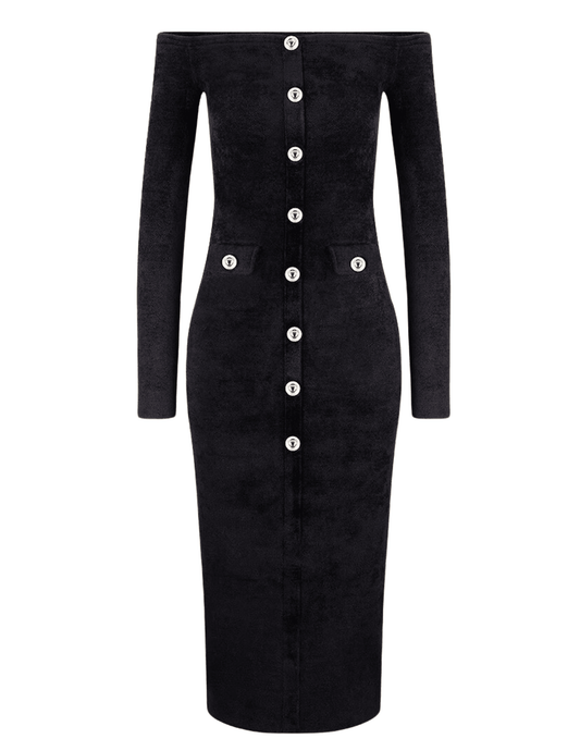 Self-Portrait - Self-Portrait Chenille Knit Midi Dress - Buy Online