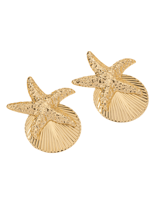 St. Barths La Robe - St. Barths La Robe Starfish Clam Statement Earrings - Buy Online