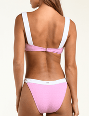 L'Agence - PRE-ORDER-L'AGENCE Alexandria Color-Block Balconette Bikini Top in Blush - Buy Online