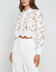 L'Agence Seychelle Lace Cropped Blouse