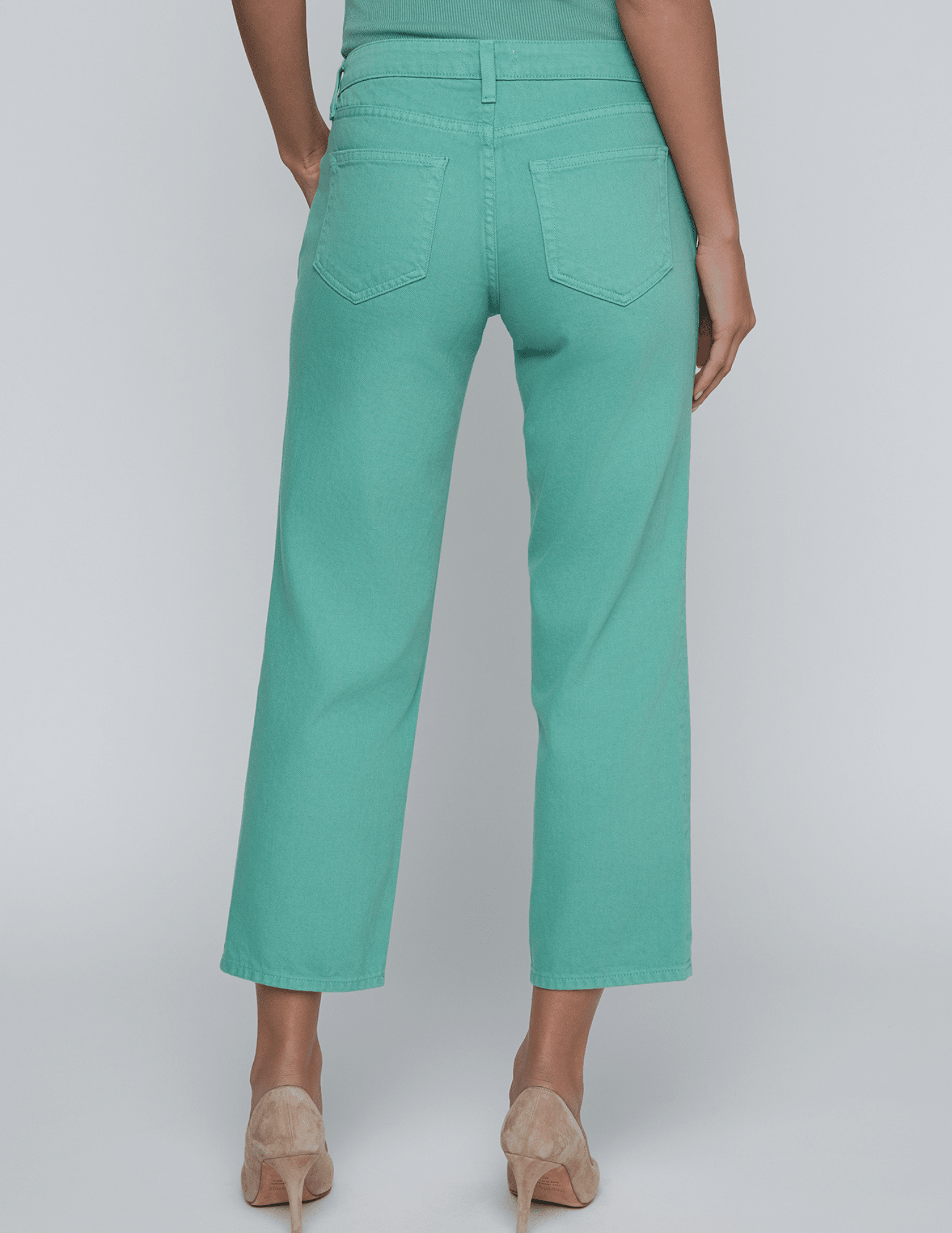 L'Agence - L’AGENCE Blaine Low Rise Stovepipe Jeans in Malachite Green Destruct - Buy Online