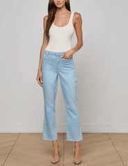 L'Agence - L'Agence Noya Cropped Slim Flare Jeans in Campos-SALE - Buy Online