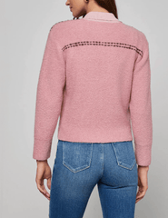 L'Agence - L'AGENCE Poetry Stitched Cropped Cardigan in Mauve Rose - Buy Online