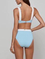 L'Agence - L'AGENCE Alexandria Color-Block Balconette Bikini Top in Powder Blue - Buy Online